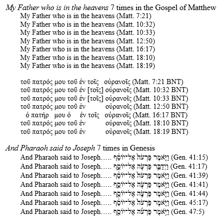 Example 1 - Repetition in the Bible